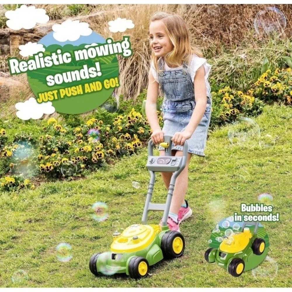 John Deere Bubble Lawn Mower for Toddlers, Bubble Blowing Machines, In & Outdoor